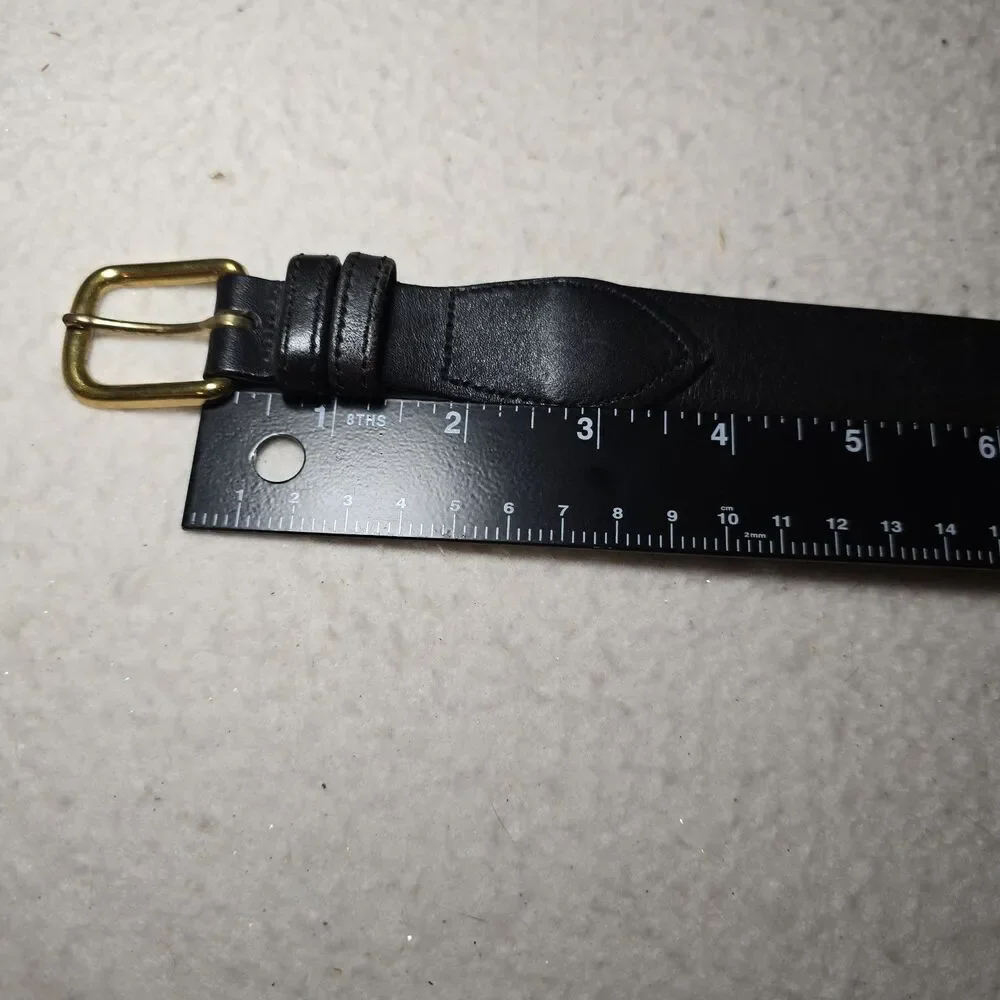 Dockers Mens Black Cowhide Leather Size 40 Gold Buckle